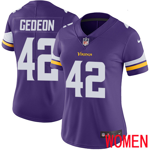 Minnesota Vikings #42 Limited Ben Gedeon Purple Nike NFL Home Women Jersey Vapor Untouchable